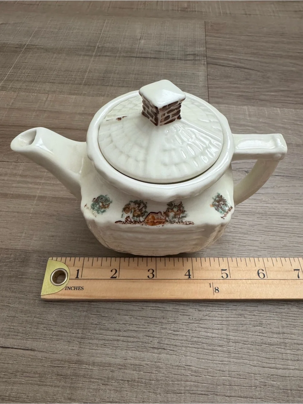 Vintage Porcelier Vitreous China Teapots Set of 2 Cottagecore Cream